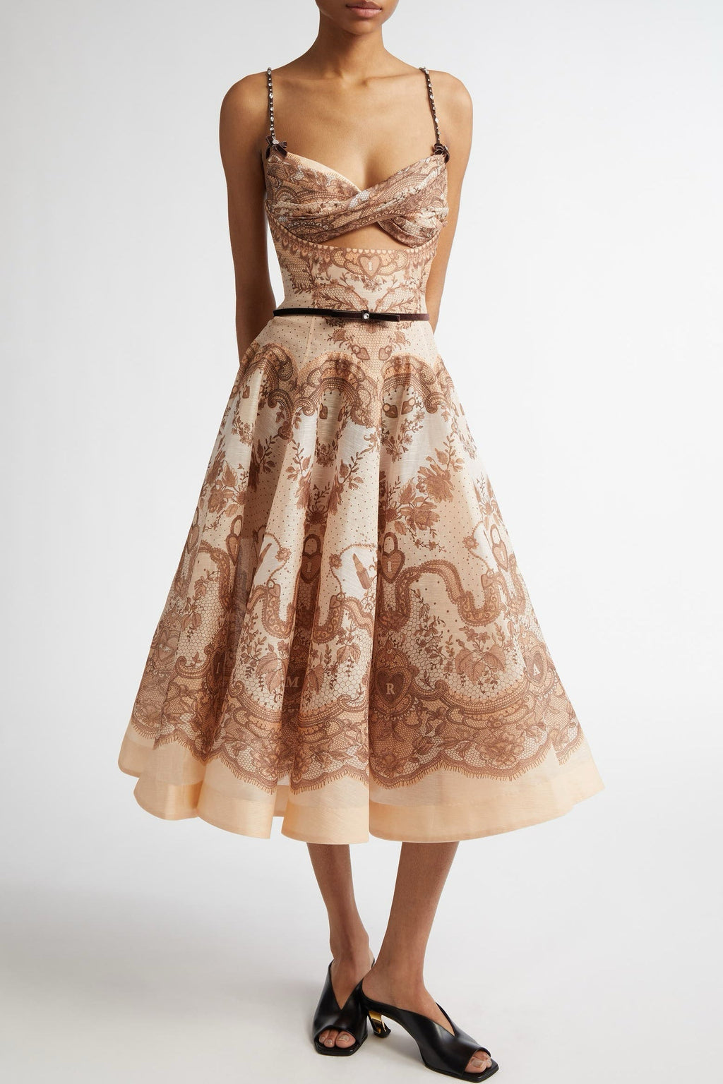 Flowering Girl Women Griyda Print Cutout Twist Midi Dress