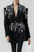 Flowering Girl Women Gustina Crystal-Embellished Cutout Blazer