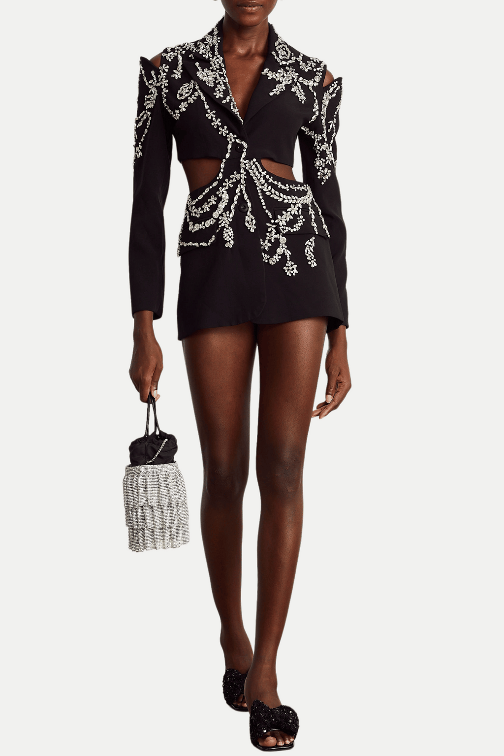 Flowering Girl Women Gustina Crystal-Embellished Cutout Blazer