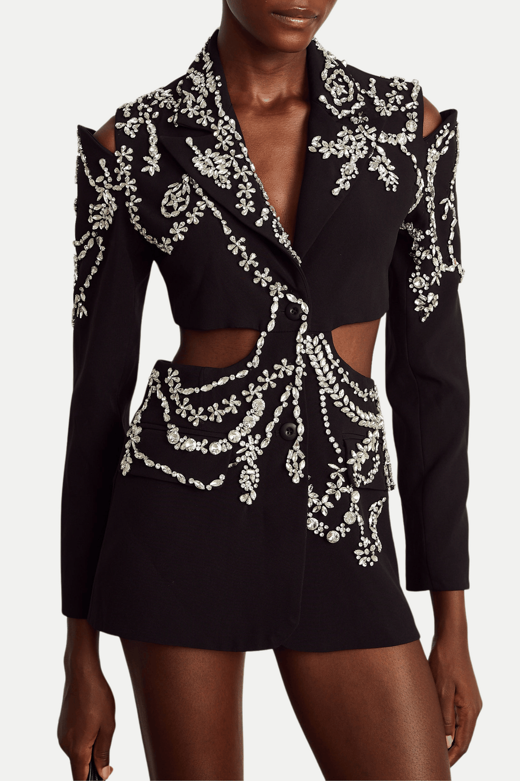 Flowering Girl Women Gustina Crystal-Embellished Cutout Blazer