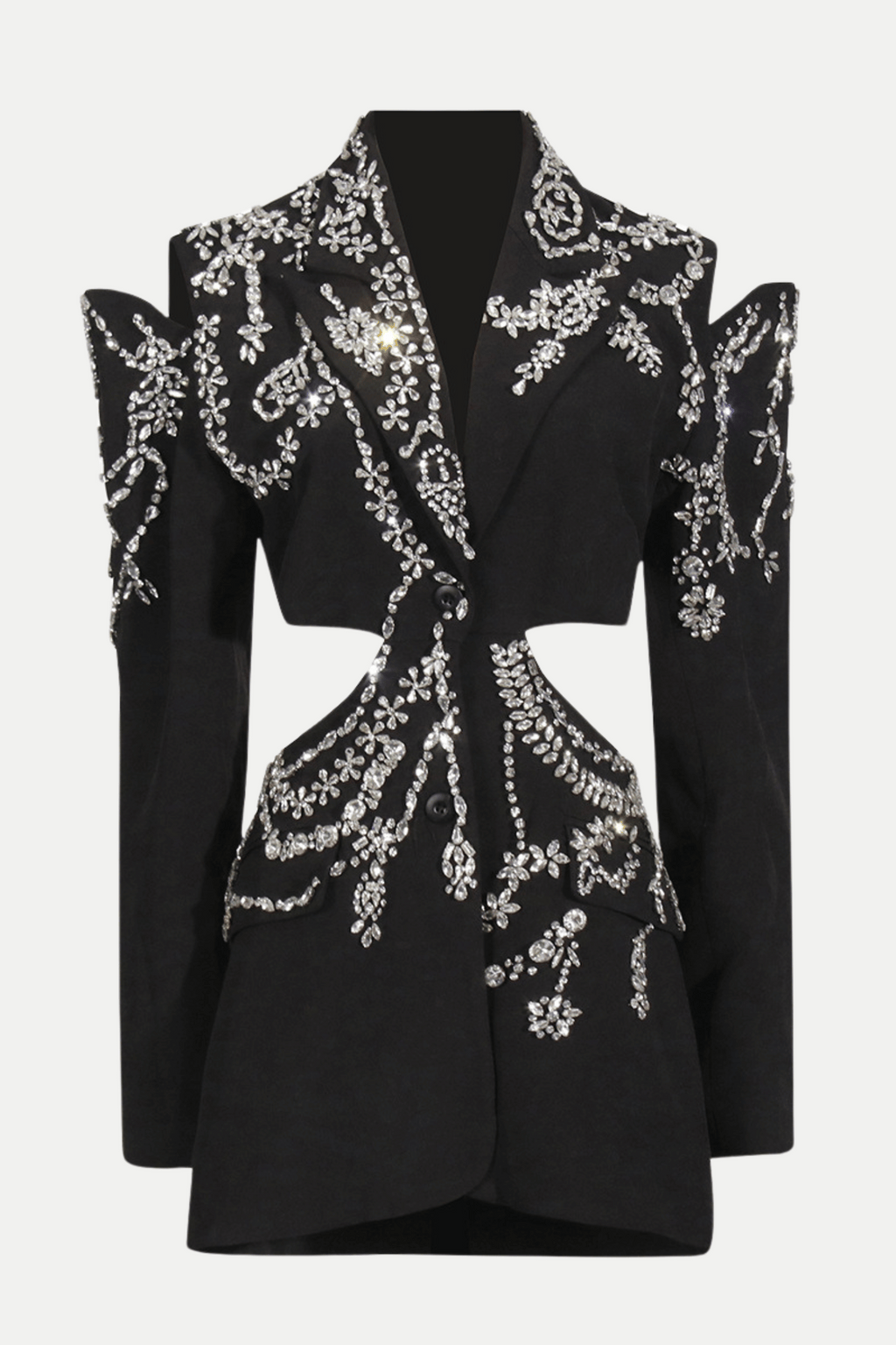 Flowering Girl Women Gustina Crystal-Embellished Cutout Blazer