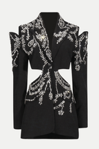 Flowering Girl Women Gustina Crystal-Embellished Cutout Blazer