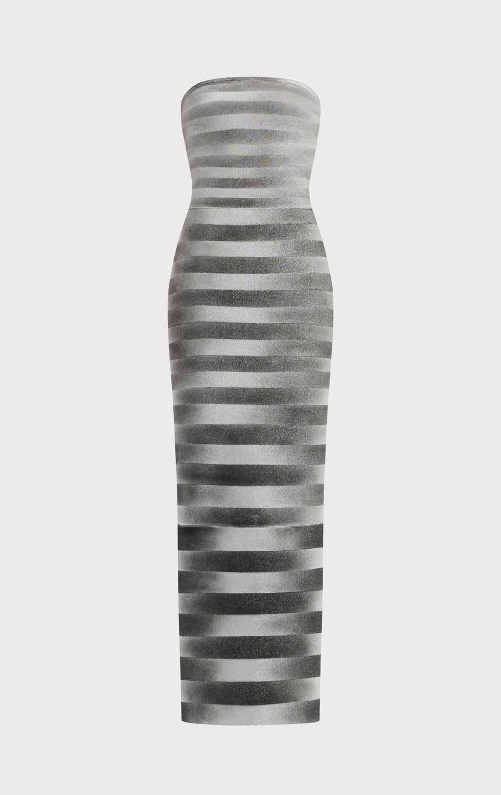 janice Grey stripes bling detail bandage maxi dress in silver