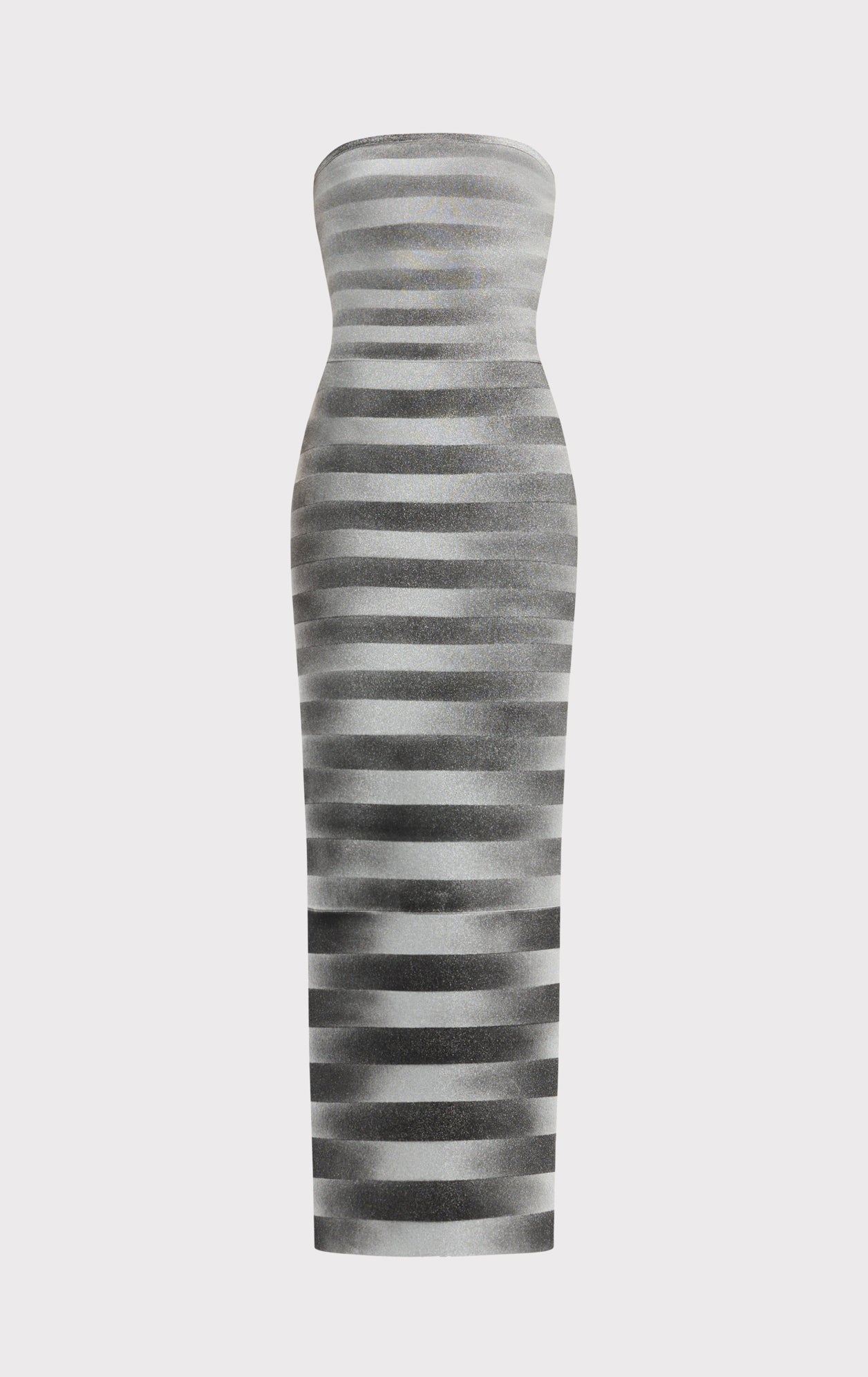 janice Grey stripes bling detail bandage maxi dress in silver