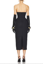 Flowering Girl Women Obozh Bow Strapless Maxi Dress - Black