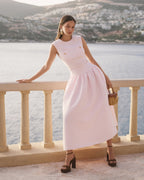 jocelyn Bowknot-Side Bandage Strapless maxi Dress in black