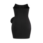 darlene Strapless Floral mini Dress in black