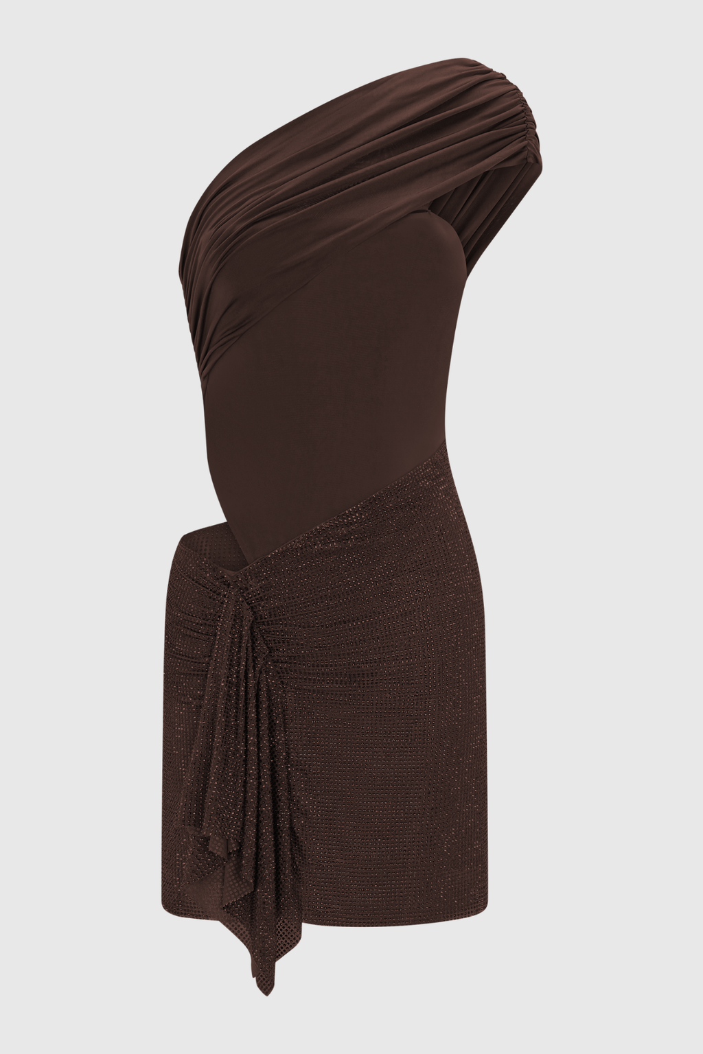 Flowering Girl Women Harlora One Shoulder Crystal Cutout Mini Dress