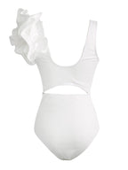 Flowering Girl Women Heather Ruffle Cutout One Piece Swimsuit