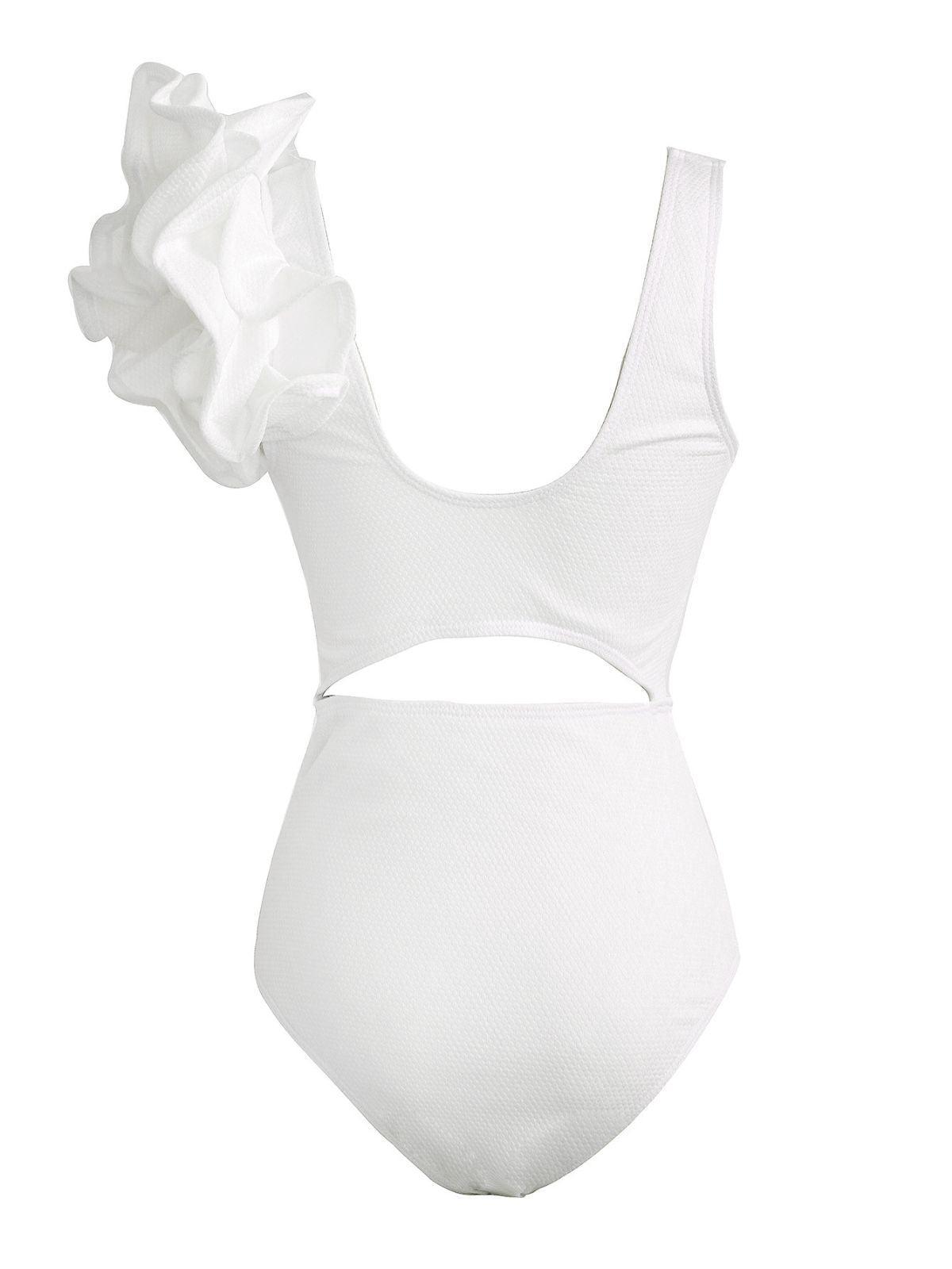 Flowering Girl Women Heather Ruffle Cutout One Piece Swimsuit