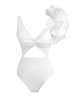 Flowering Girl Women Heather Ruffle Cutout One Piece Swimsuit