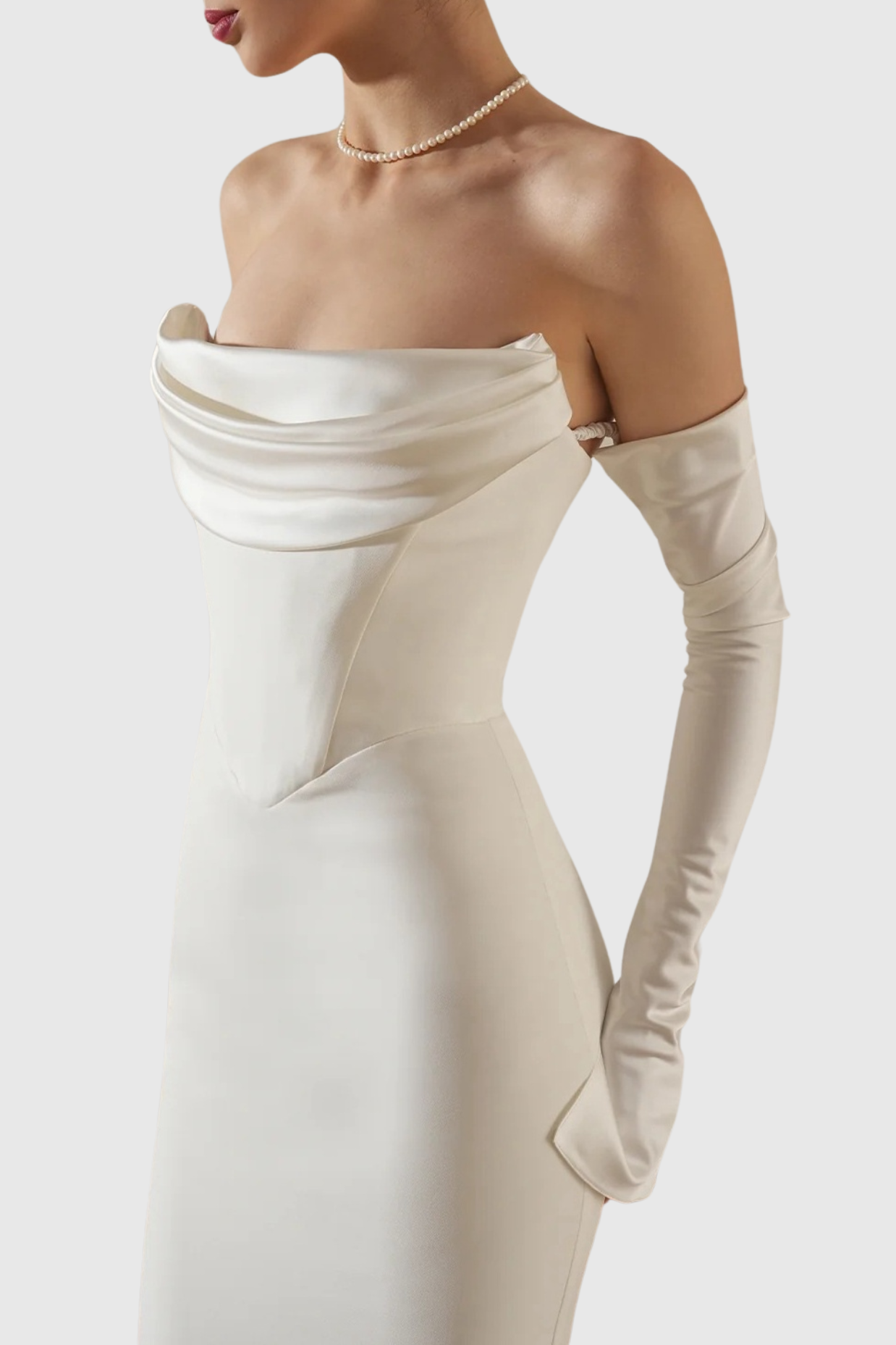 Flowering Girl Women Off Shoulder Corset Maxi Dress - White