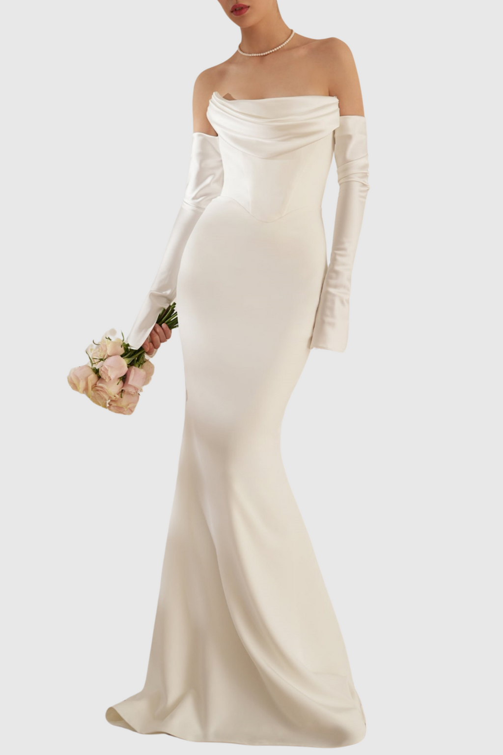 Flowering Girl Women Off Shoulder Corset Maxi Dress - White
