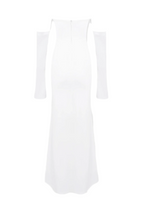 Flowering Girl Women Off Shoulder Corset Maxi Dress - White