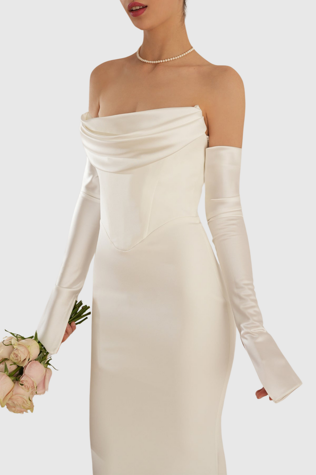 Flowering Girl Women Off Shoulder Corset Maxi Dress - White