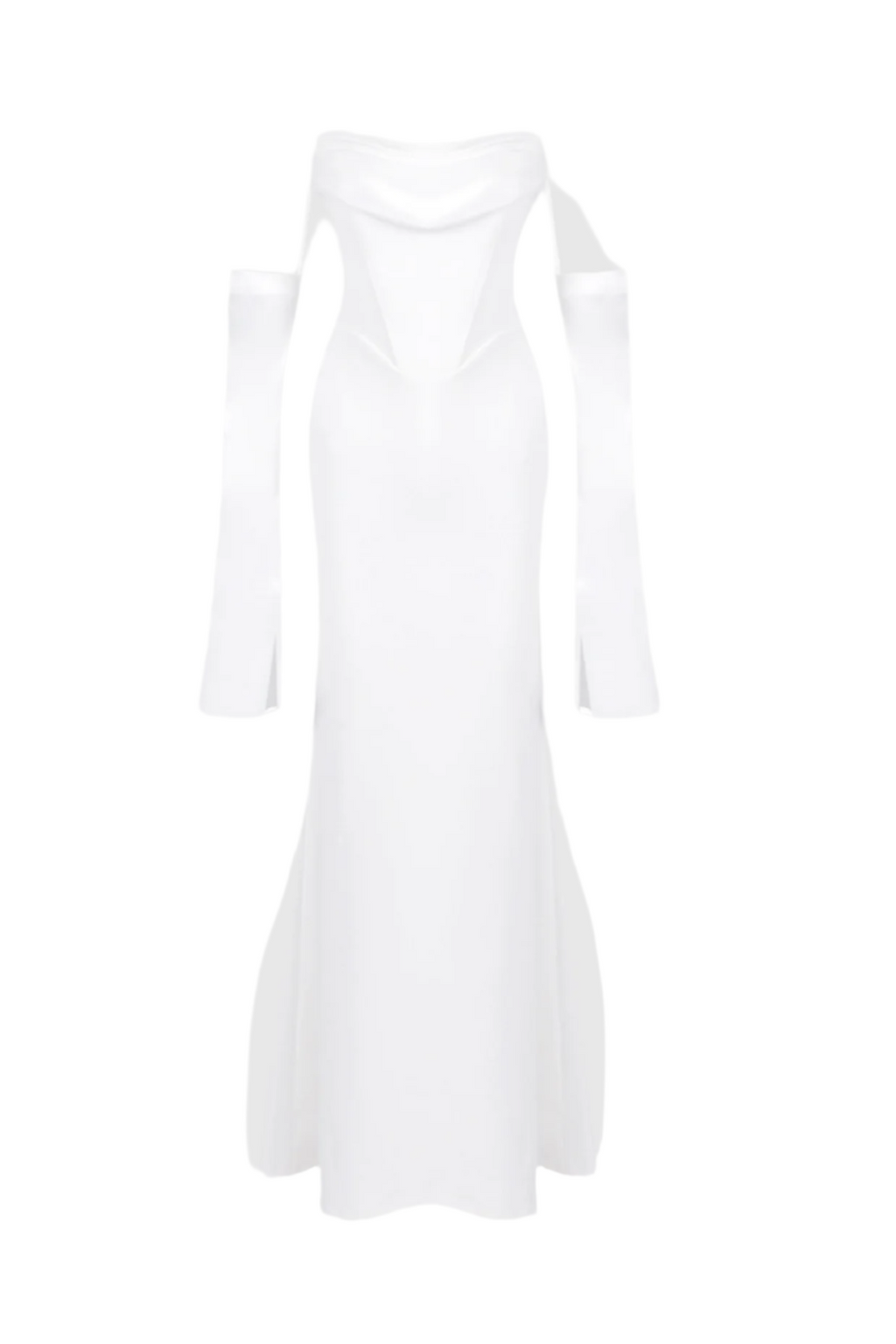 Flowering Girl Women Off Shoulder Corset Maxi Dress - White