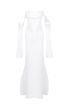 Flowering Girl Women Off Shoulder Corset Maxi Dress - White