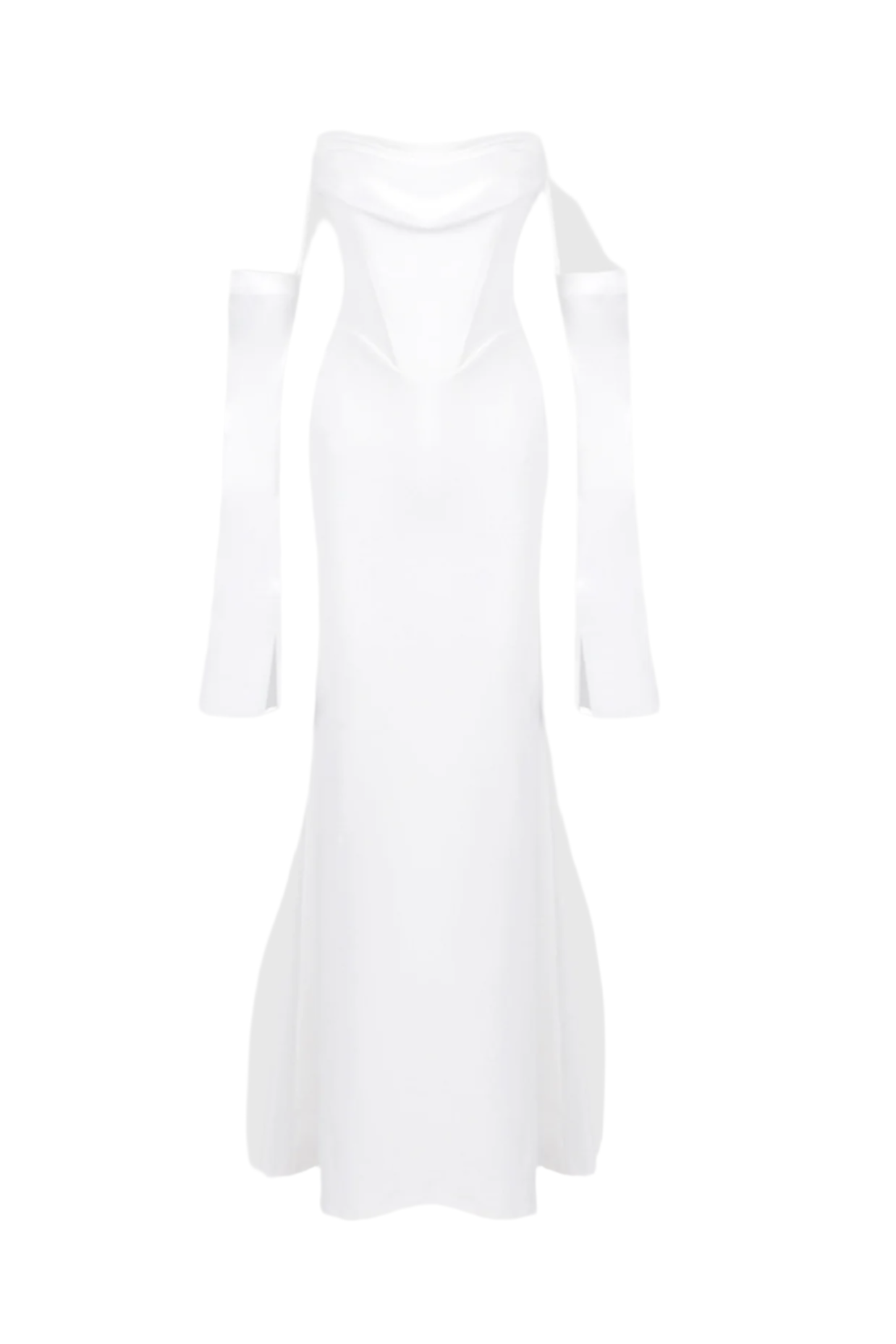 Flowering Girl Women Off Shoulder Corset Maxi Dress - White