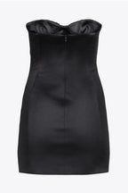 Flowering Girl Women Heidi Diamante Strapless Satin Mini Dress - Black
