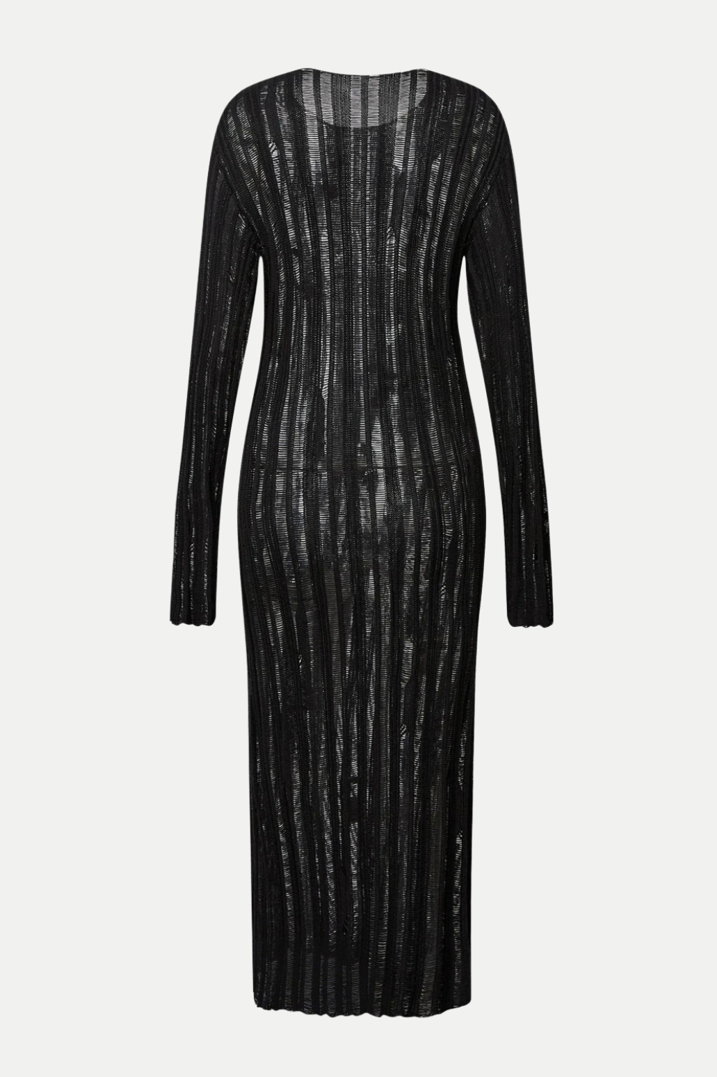 Flowering Girl Women Hilaria Rose Handcrafted Knit Midi Dress in Black