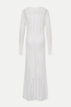Flowering Girl Women Hilaria Rose Handcrafted Knit Midi Dress in White