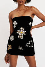 Flowering Girl Women Hyrine Strapless Embellished Mini Bandage Dress