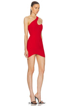 Flowering Girl Women one-shoulder halter neck bandage mini dress in red