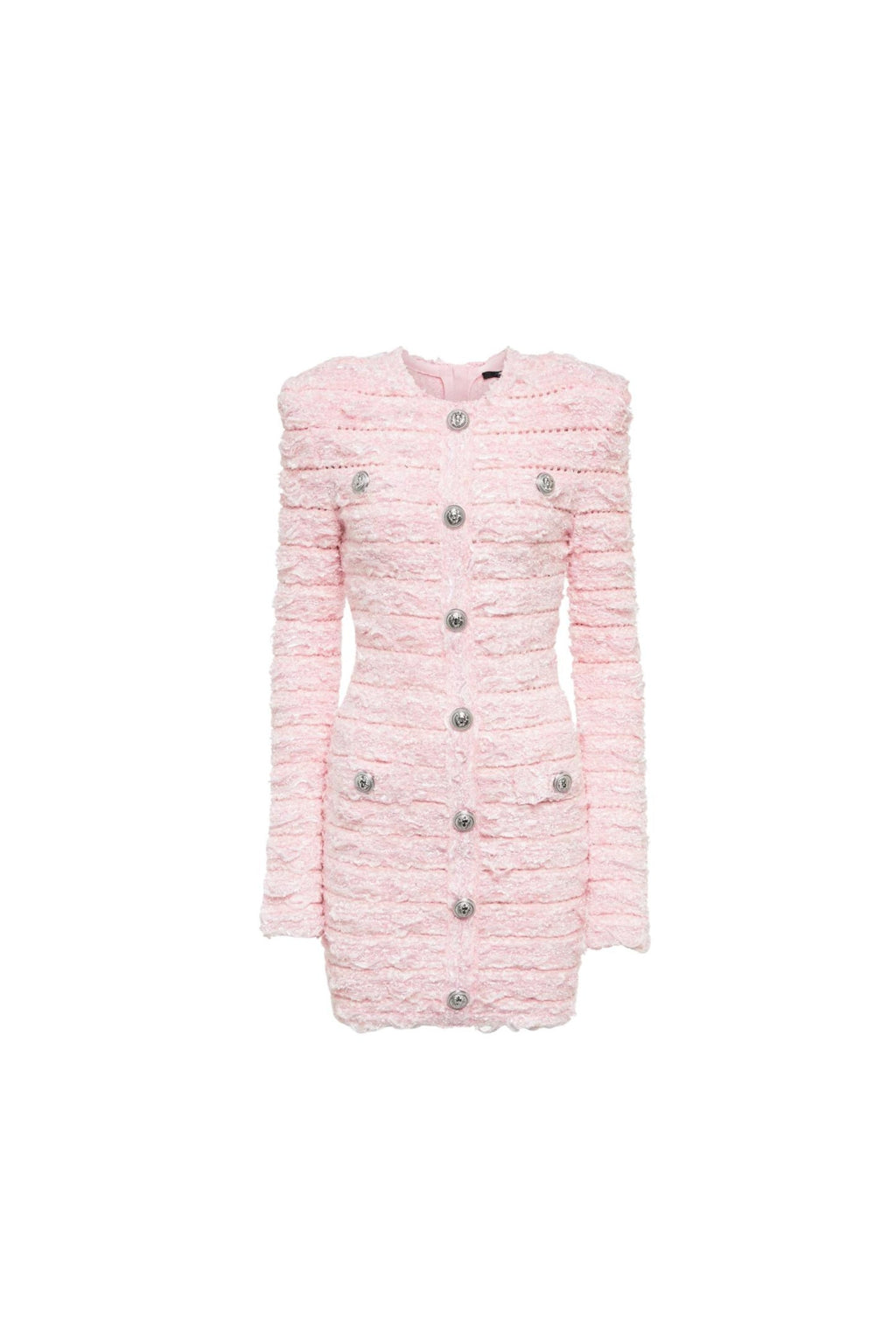 Flowering Girl Women Boucle Knit Mini Dress In Pink