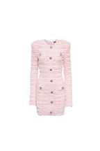 Flowering Girl Women Boucle Knit Mini Dress In Pink