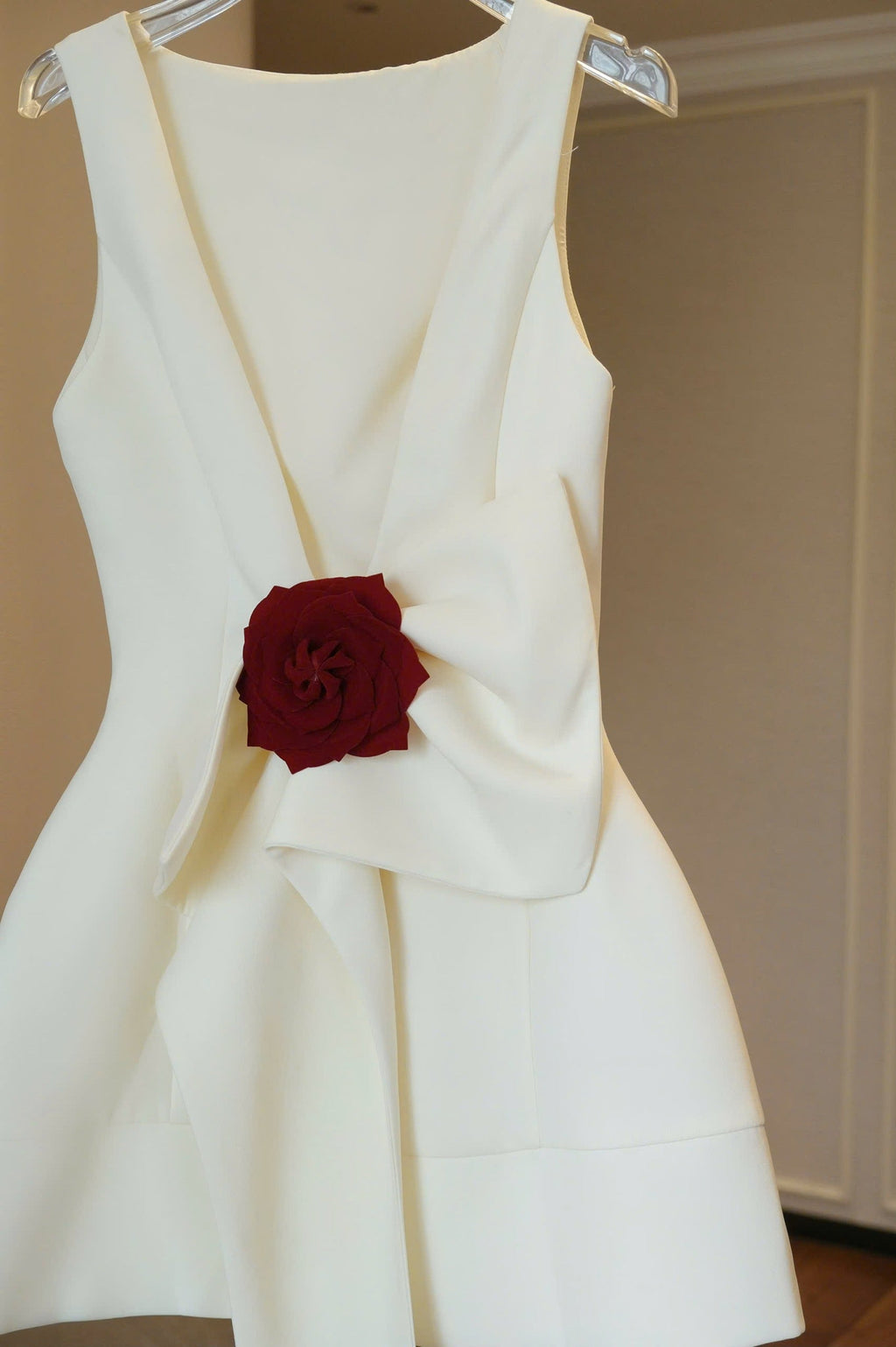 Flowering Girl Women joanna backless flower bow embellished mini dress in white