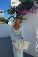 Flowering Girl Women Eyelet Knit Maxi Dress