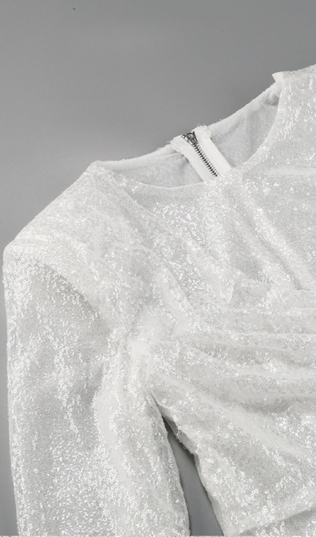 Flowering Girl Women Sequined Feather Mini Dress In White