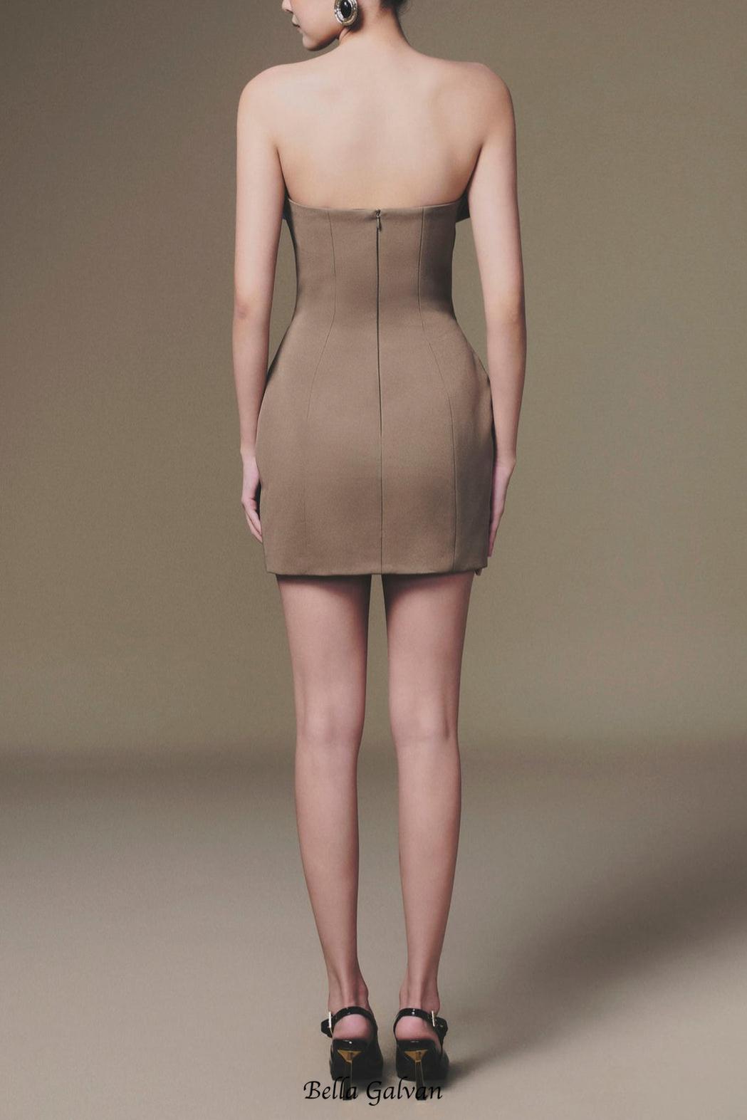 3D flowers Bustier Mini Dress