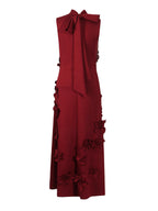 Flowering Girl Women ANNONA RED FLOWER EMBELLISHED MAXI DRESS