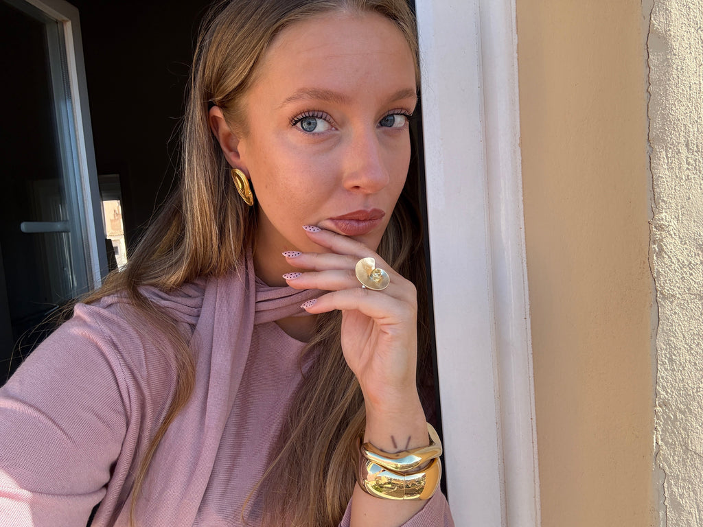 Acacia - Gold Earrings Plating Waterproof