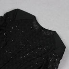 Flowering Girl Women Black Feather Sequin Jumpsuit