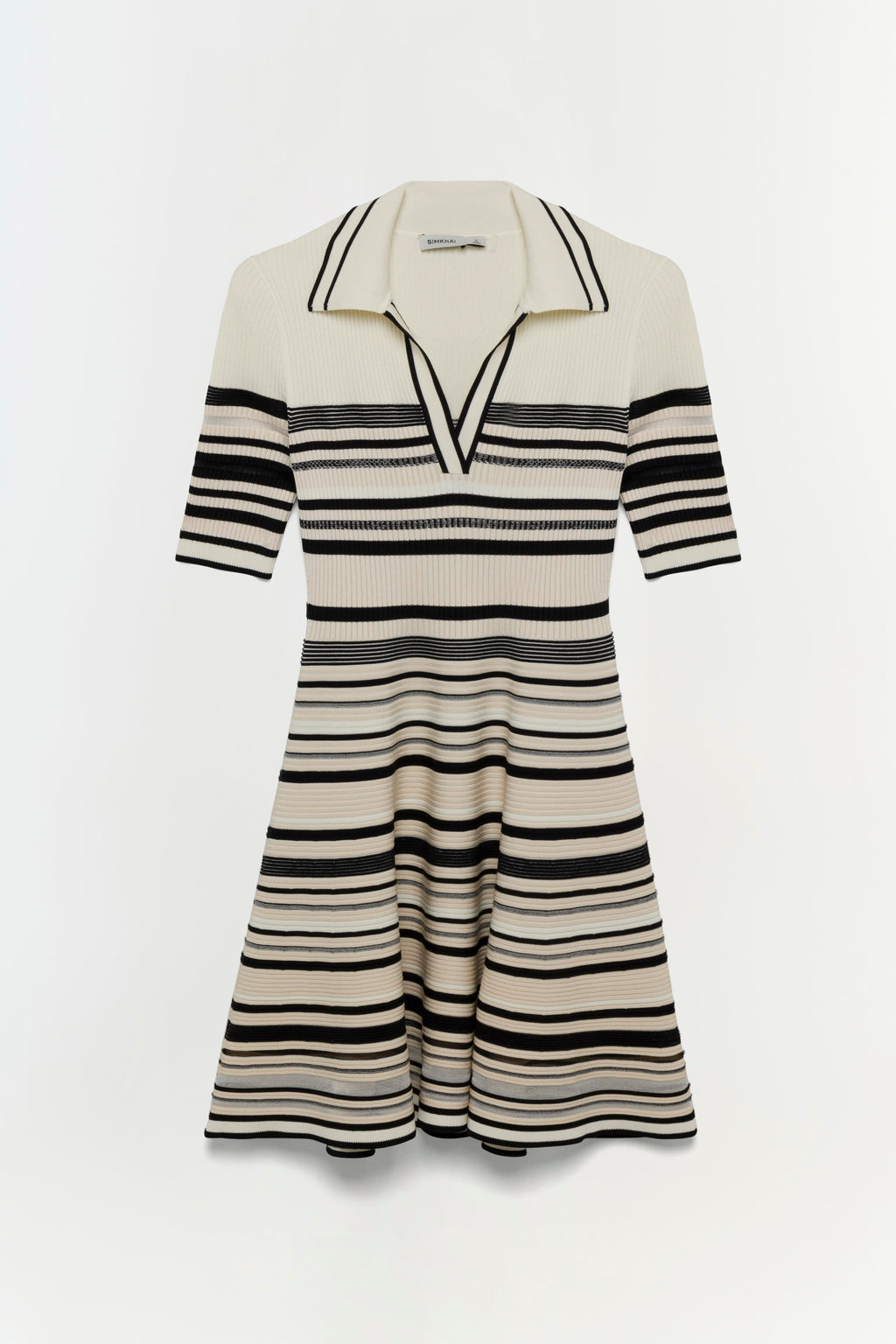 Flowering Girl Women Dessie Striped Knitted Mini Dress In Black Stripe