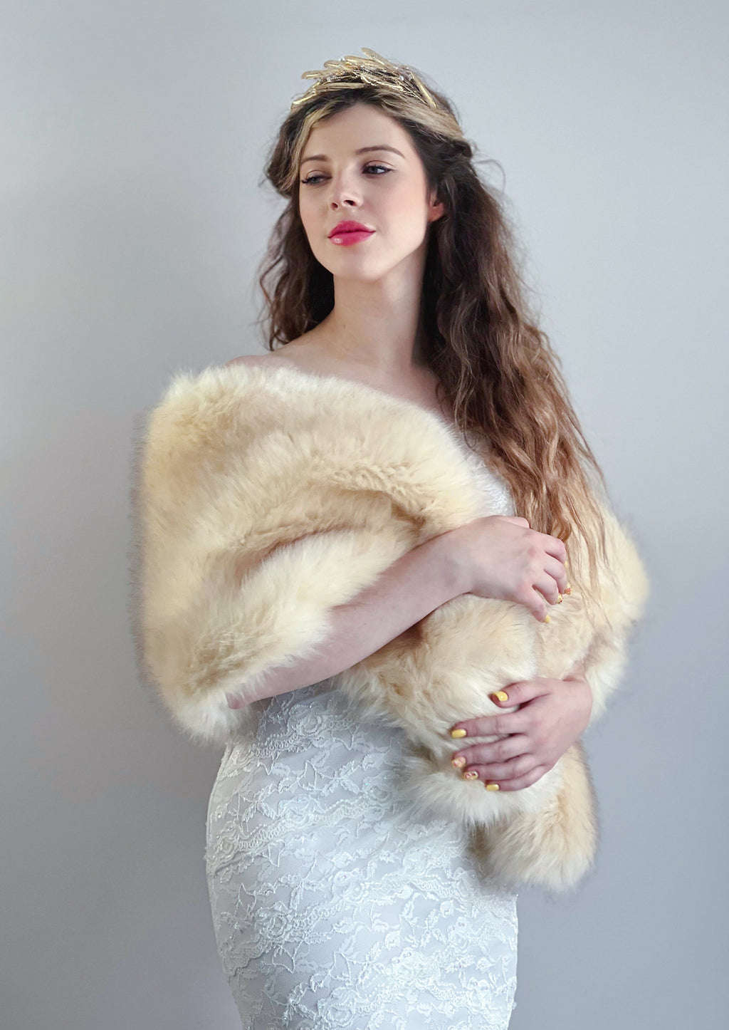 isabel Fur Shawl