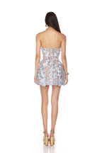 jessica floral embroidery Mini Dress in Blue