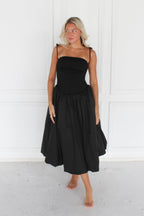 Flowering Girl Women Lottie Puffball Midi Dress In Black
