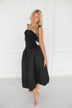 Flowering Girl Women Lottie Puffball Midi Dress In Black