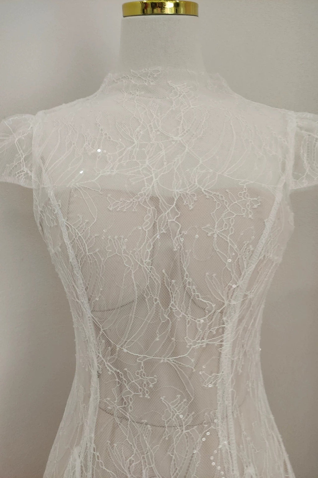 Lace Sequin A Line Midi Dress
