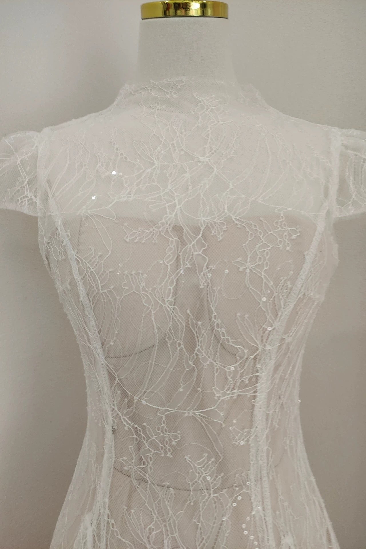 Lace Sequin A Line Midi Dress