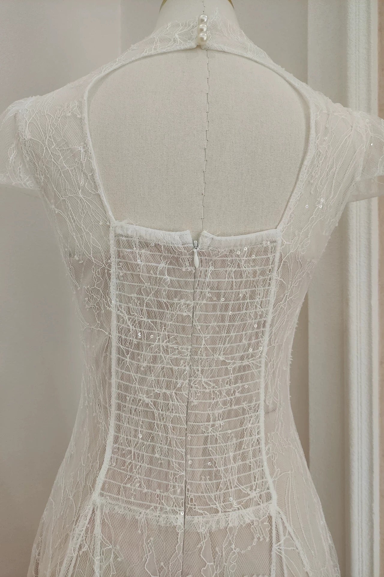 Lace Sequin A Line Midi Dress