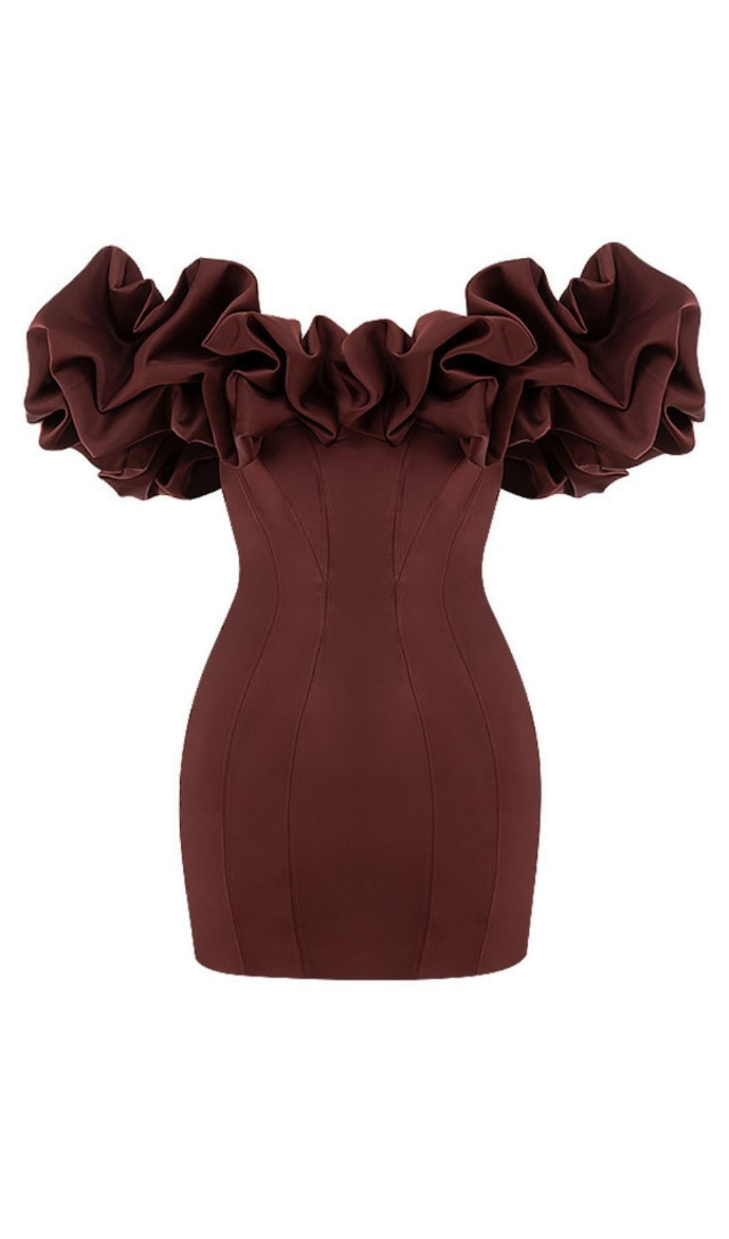 Flowering Girl Women Satin Ruffle Strapless Dress