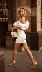 Flowering Girl Women Satin Ruffle Strapless Dress