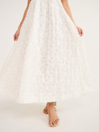 Flowering Girl Women Iggy Embroidered Midi Dress In Cream