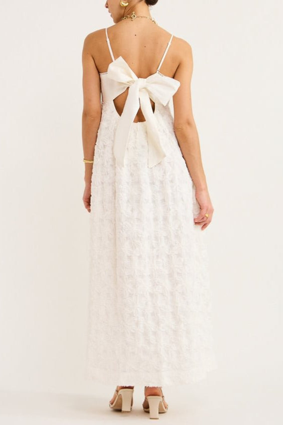 Flowering Girl Women Iggy Embroidered Midi Dress In Cream