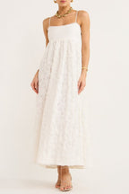 Flowering Girl Women Iggy Embroidered Midi Dress In Cream