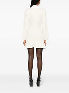 CREAM SEQUIN KNIT MINI DRESS